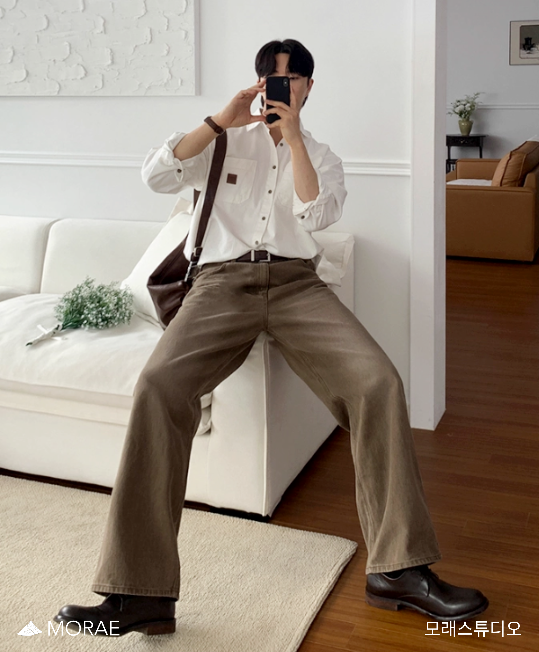 Washed Denim Trousers