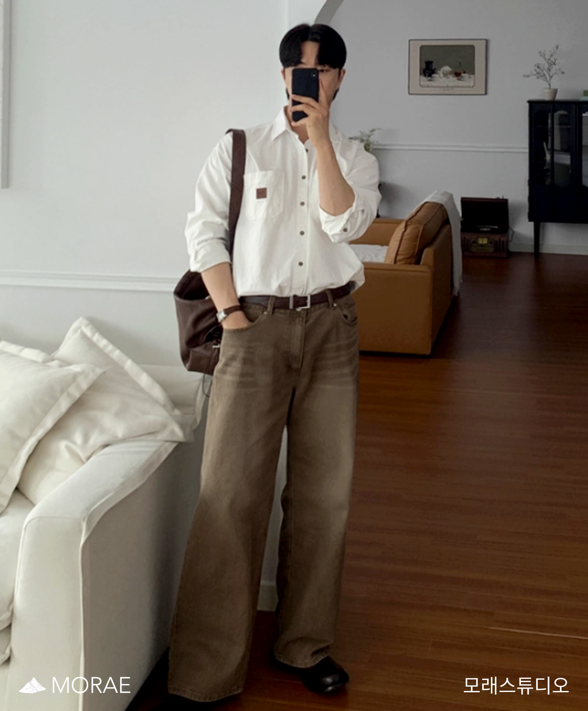 Washed Denim Trousers