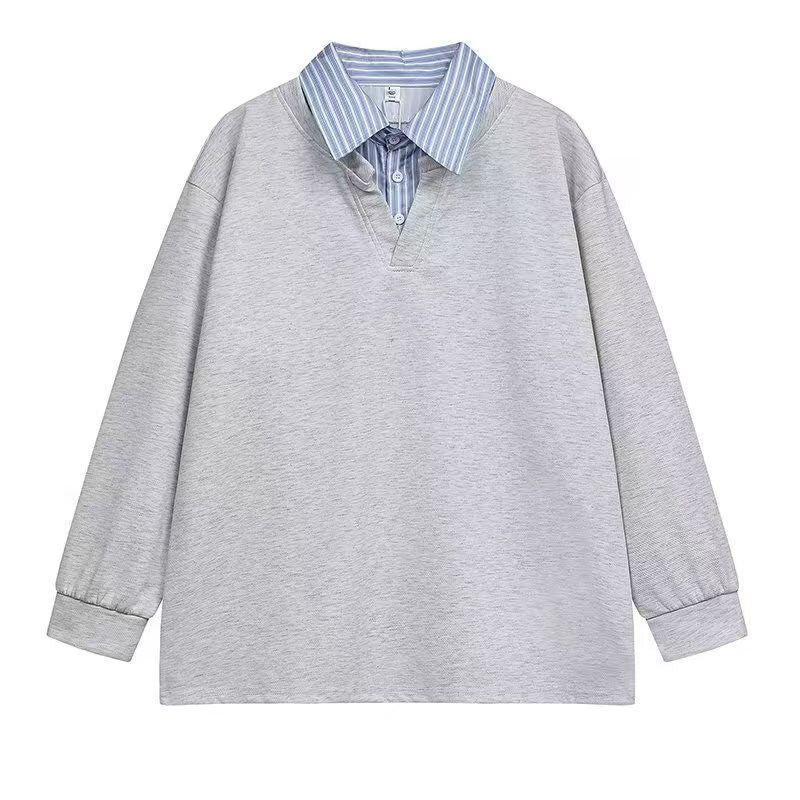 Two-in-One Polo Collar Hoodie  Spring Casual Edition